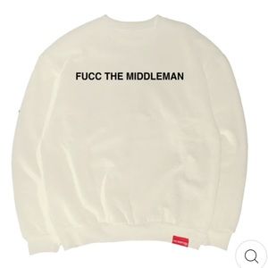 FUCC THE MIDDLE MAN CREWNECK - WHITE